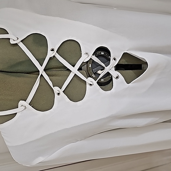 Missguided Scallop Lace up long sleeve Blouse Sz 8 - Picture 6 of 12